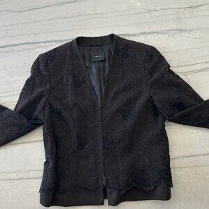 Akris Black Lace Bomber Jacket – Size 10